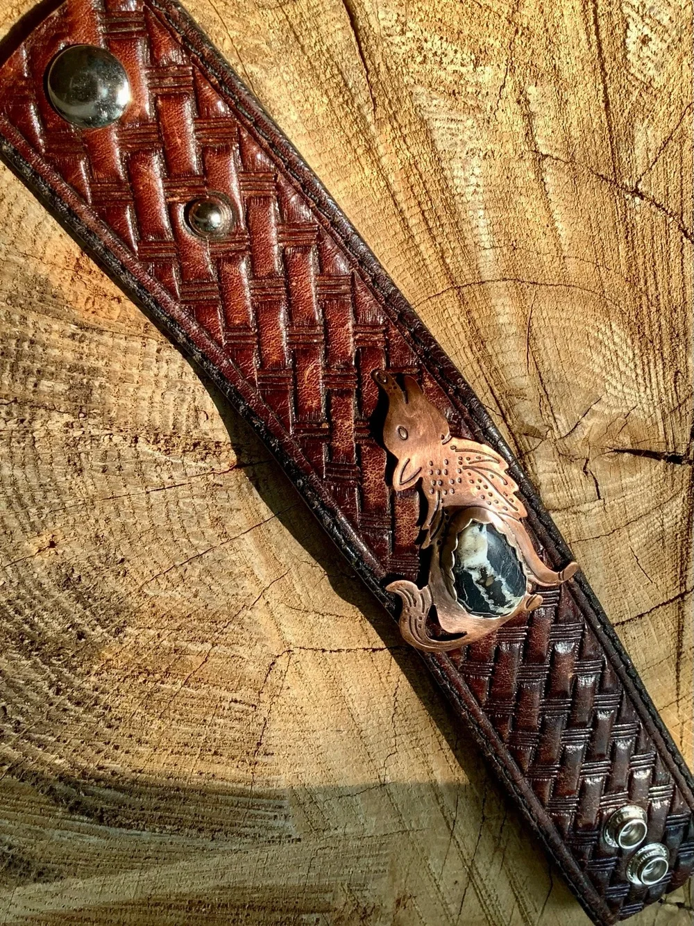 Copper Wolf /White Buffalo stone, adjustable